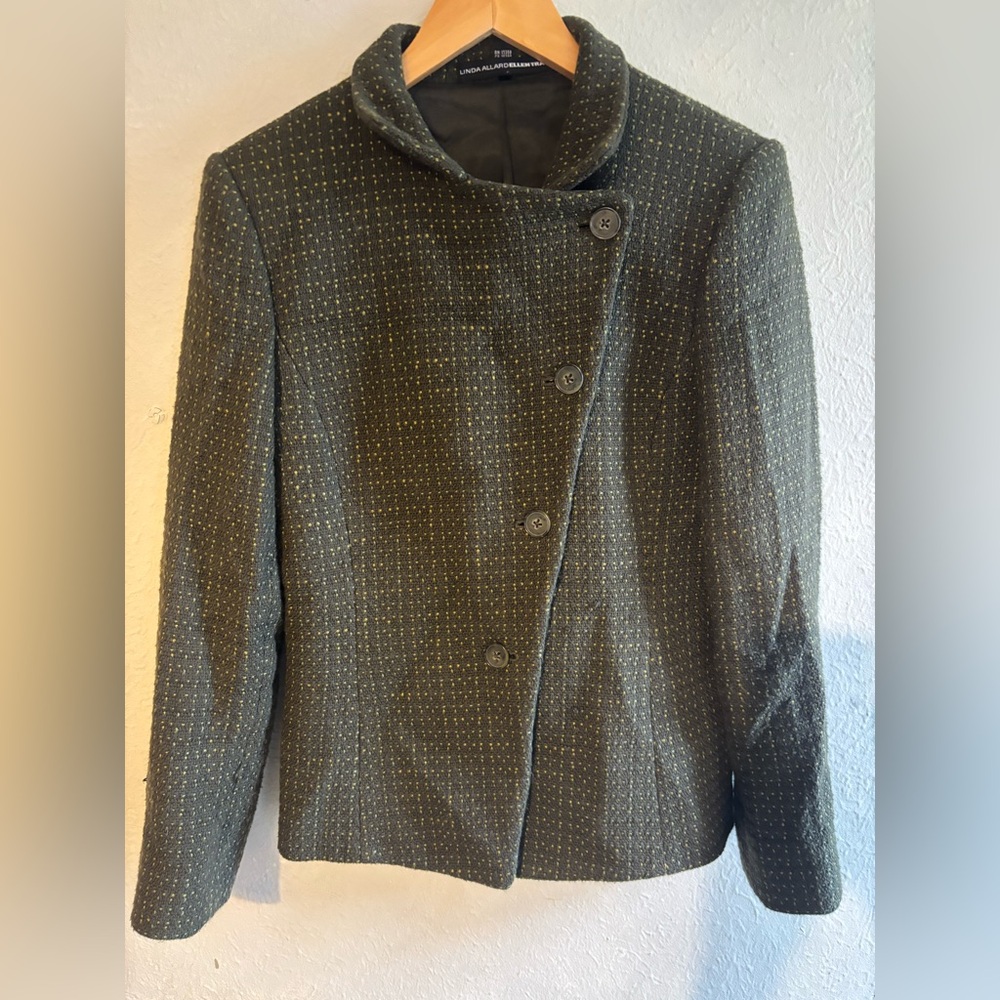 Vintage Ellen Tracy Women's Olive Green Jacket size 8